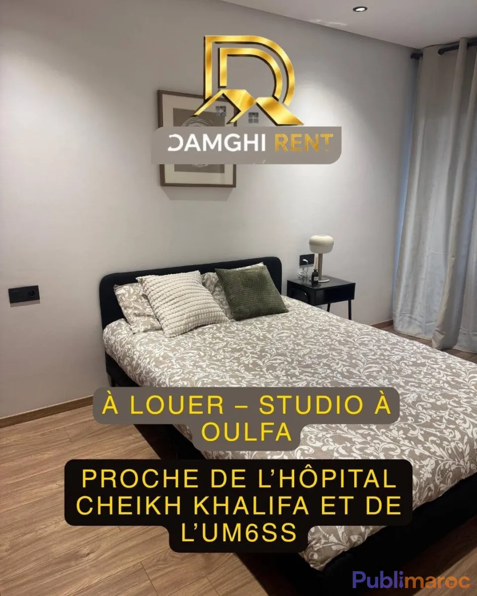 À louer – Studio à Oulfa, proche de l’Hôpital Cheikh Khalifa et de l’UM6SS