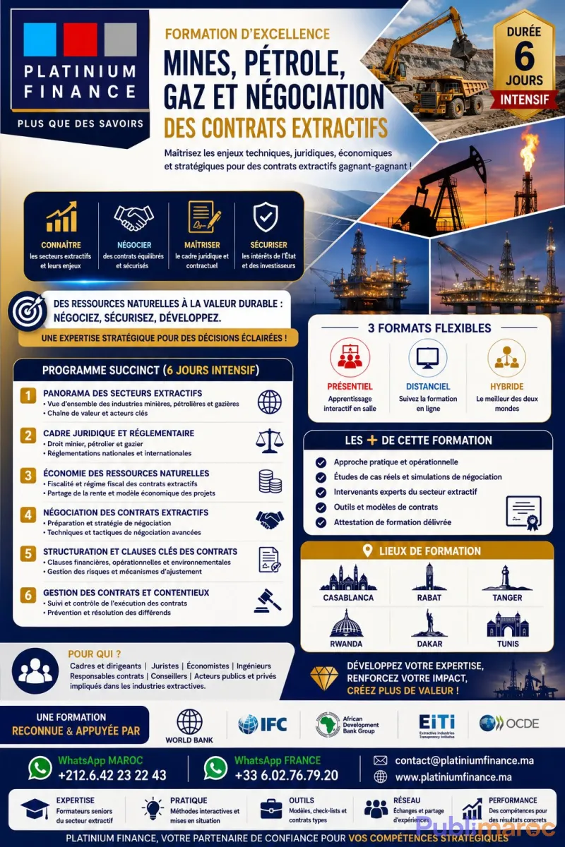 FORMATIONS - MINES, PÉTROLE & GAZ
