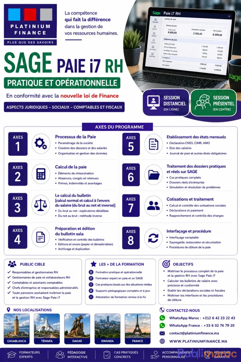 FORMATION SAGE PAIE -I7 - RH PAIE - RESSOURCES HUMAINES - ADMINISTRATION DU PERSONNEL