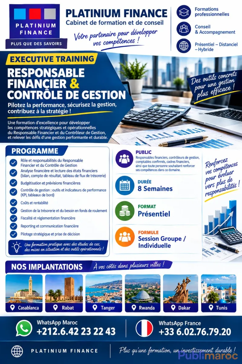 RFCG- RESPONSABLE FINANCIER & CONTRÔLE DE GESTION