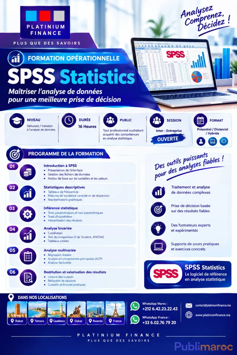 FORMATION SPSS – STATISTIQUE & ANALYSE DES DONNÉES